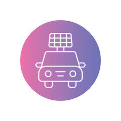 Solar Panel on Vehicle Icon vector stock illustration