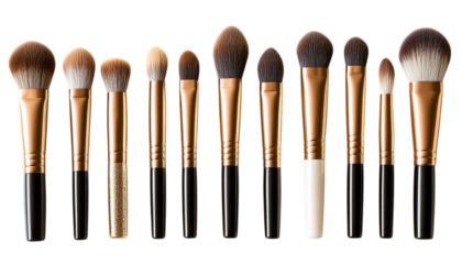 make up brushes isolated on transparent background