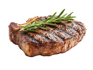 Isolated grilled steak with herb