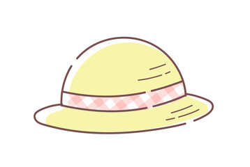 シンプルかわいい麦わら帽子のベクターイラスト