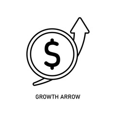 Icon a growth arrow, isolated against a clean background.