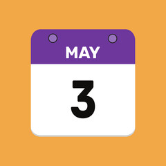 3 may calender icon text page monthly web design.