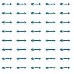Seamless arrow pattern. Geometric blue arrows. White background. Abstract triangle texture for design prints. Repeating angular background. Modern stylish background. Vector illustration