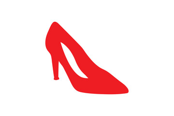 female high heels shoes vector icon. high heel shoe silhouette isolated on white background. Vector logo with high heel shoes capturing elegance and luxury for women's fashion brands.
