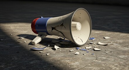 Shattered Voice: Broken Megaphone Symbolism