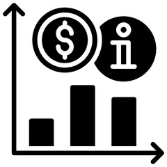 Business Information Glyph Black Fill - Financial Information and Growth