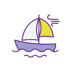 Wind-Powered Sailboat Icon vector stock illustration