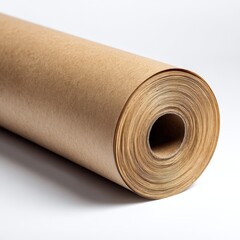 Rolled Brown Kraft Paper Sheet Texture Background Perfect for Packaging Crafts and Recycling Projects