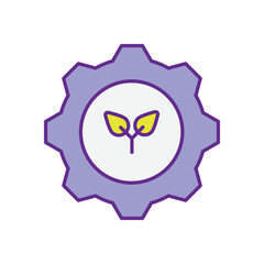 Eco Gear Icon vector stock illustration