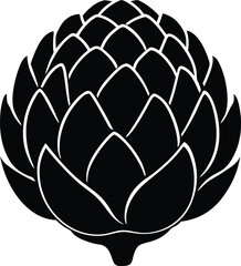 whole artichoke on white background 