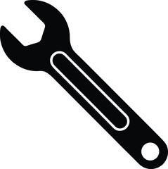 wrench tool icon on white background  .eps