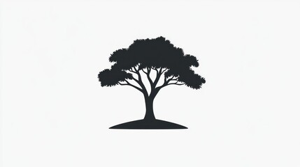 Silhouette of a tree against a plain background. Potential use for nature, ecology, or environmental projects