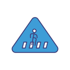 Pedestrian Crossing Sign Icon vector stock illustration