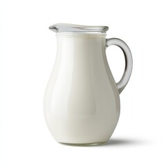 Fresh Milk in a Glass Pitcher Ready to Pour a Refreshing Beverage Perfect for Breakfast or Anytime