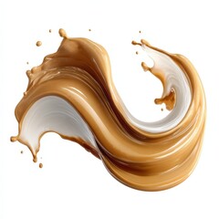 Dynamic Splash of Coffee Creamer Swirl Artistic Liquid Motion Abstract Food Beverage Background