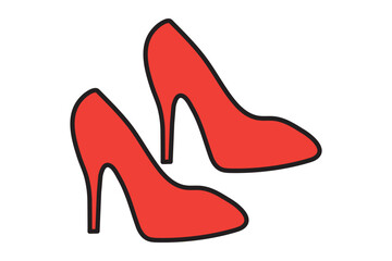 female high heels shoes vector icon. high heel shoe silhouette isolated on white background. Vector logo with high heel shoes capturing elegance and luxury for women's fashion brands.