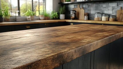 Rustic kitchen countertop