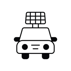 Solar Panel on Vehicle Icon vector stock illustration