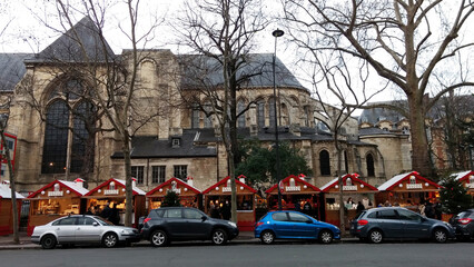 Obraz premium mercado de natal em paris, frança