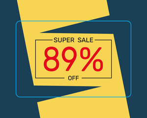 super sale 89% offer icon vector design