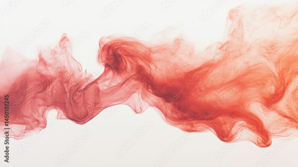 Poster abstract soft red wave pattern flowing across a white background, minimalist and clean presentation 