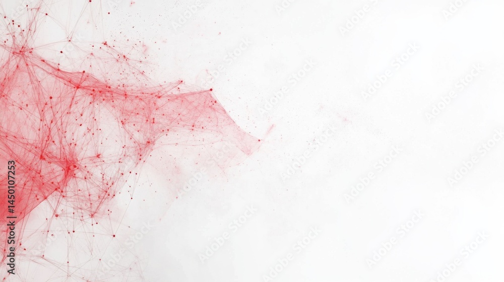 Poster clean business presentation template with a white background and faint red abstract digital patterns