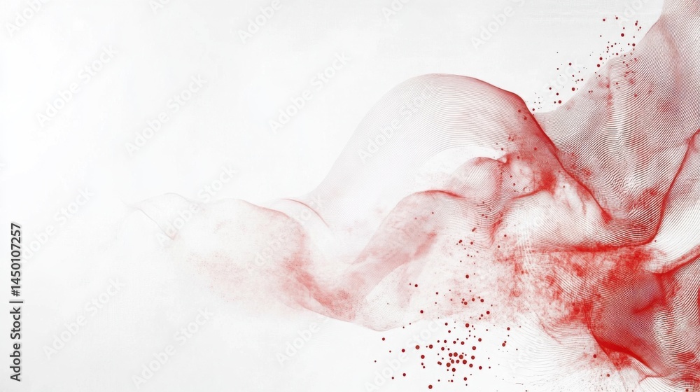 Poster clean business presentation template with a white background and faint red abstract digital patterns