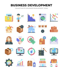 Business Development Icons. A Collection of 25 Essential Icons for Growth and Strategy