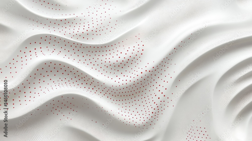 Poster white background with abstract light red digital pattern elements, clean and airy design for profess