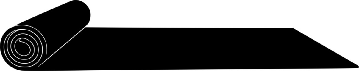 Yoga mat icon silhouette vector