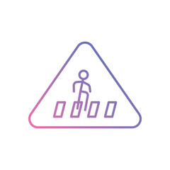 Pedestrian Crossing Sign Icon vector stock illustration