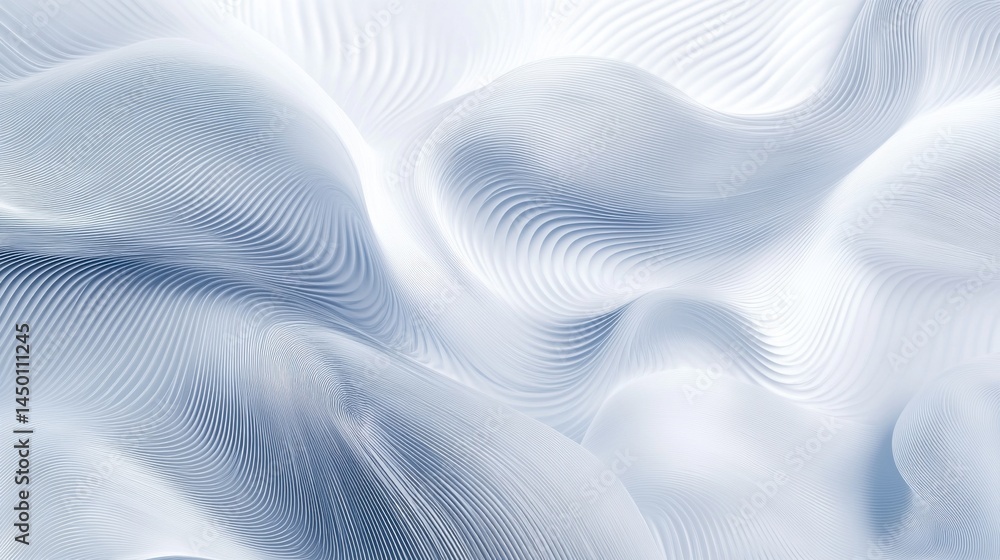 Poster modern white background with soft blue linear digital patterns and minimal data points for corporate