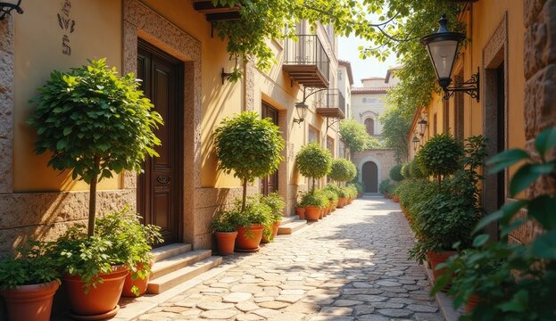 Fototapeta narrow street in the old town