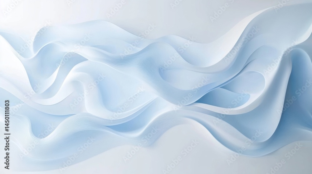 Poster white presentation backdrop with light blue abstract tech shapes and patterns, clean and professiona