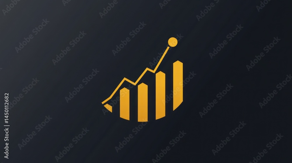 Aufkleber abstract graphic of upward trending chart on dark background. possible use stock photo for business 