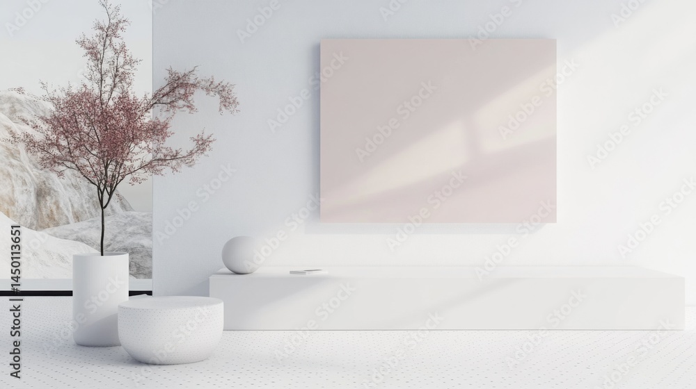 Poster elegant white presentation slide with faint pink dotted patterns adding a soft, playful touch to the
