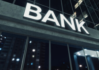 Obraz premium Bank Building Signage