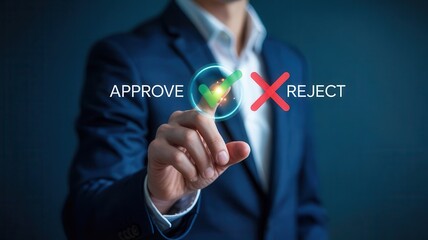 Business decision making process with approve and reject options.