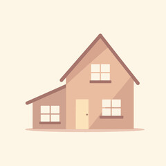 Minimalist home illustration in pastel tones, with copy space