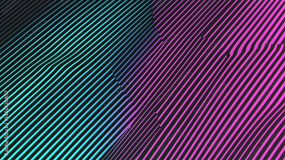Poster abstract design with diagonal lines and vibrant colors.