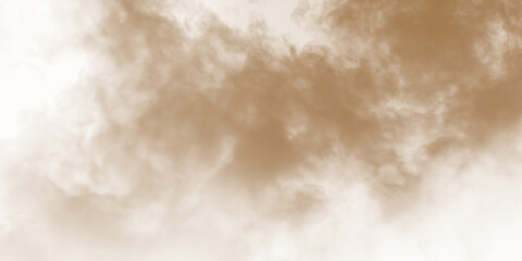 Dust sand soil smoke cloud particles isolated on transparent white background. Brown sandstorm smog...