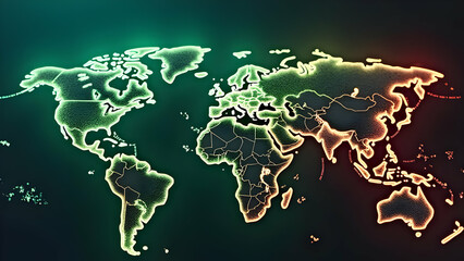 Arrows Showing Global Capital Flow on World Map Based on Stock Data