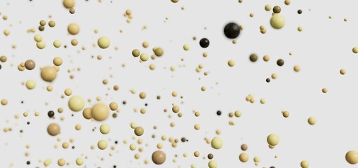 Abstract background image featuring many small, floating spheres in shades of yellow and brown.  Perfect for presentations or websites.