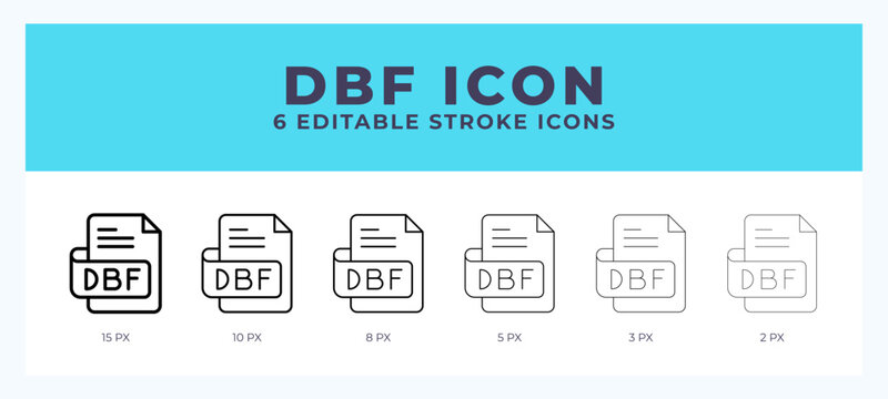 Obf file icon set with different stroke. Design elements for logo. Vector illustration.