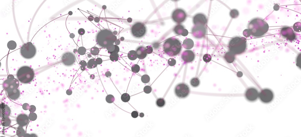 Poster Abstract background with connected dots and lines. Network, technology, science concept.
