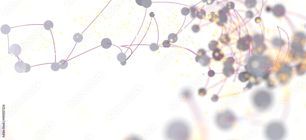 Fototapete Abstract background with network connection dots and lines. Ideal for technology, communication, and connection concepts.