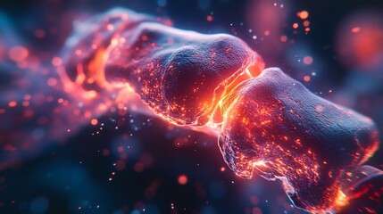 Cellular structure with glowing energy