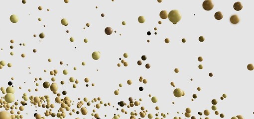 A captivating image of numerous beige and brown spheres floating against a white backdrop. Ideal for various design projects.