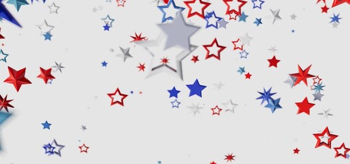 Festive 4th of July background with red, white, and blue stars. Perfect for celebrations!