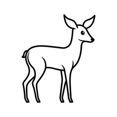 Roe Deer Minimalist Wildlife Line Art